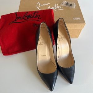 Christian Louboutin 35.5 Black leather Pigalle 100 mm heels stilettos